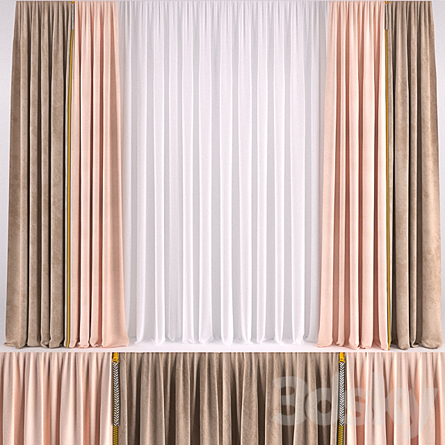 CURTAIN WITH COLOR ZIPPER 3DSMax File - thumbnail 1