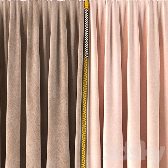 CURTAIN WITH COLOR ZIPPER 3DSMax File - thumbnail 2