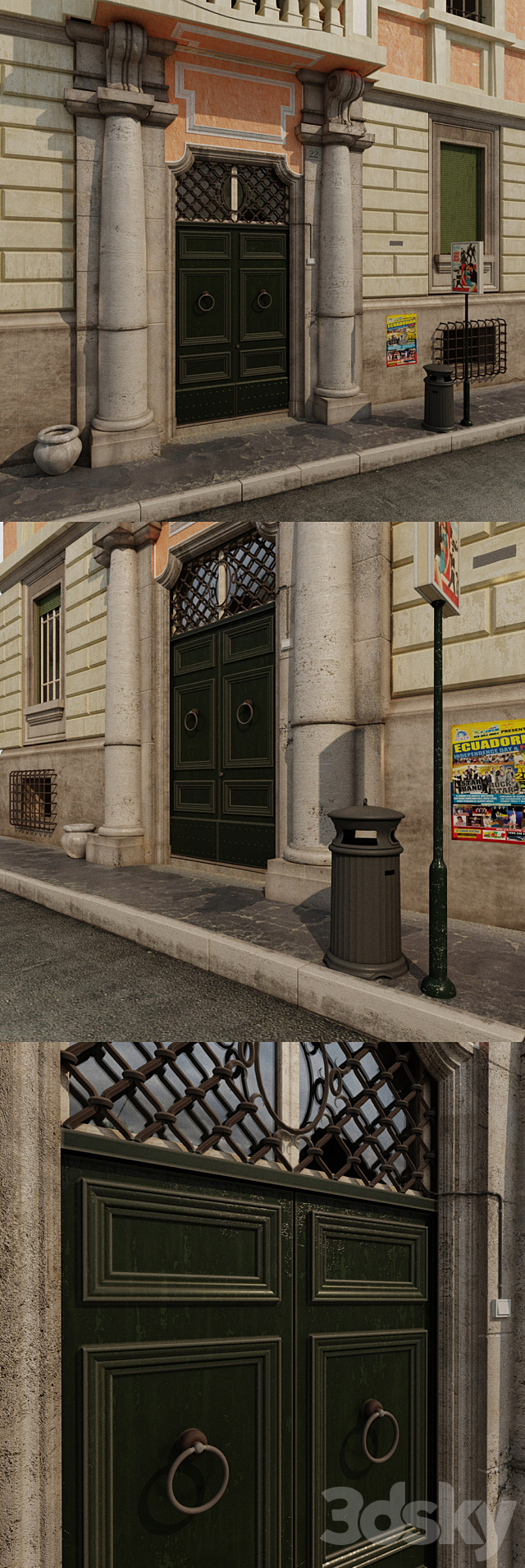 The facade of Italian building 3DSMax File - thumbnail 2