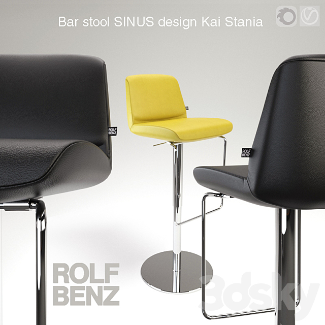 Barstool Rolf Benz sinus 3DSMax File - thumbnail 1