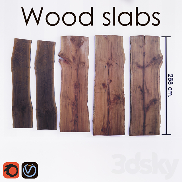 Wood slabs tables 3DSMax File - thumbnail 1