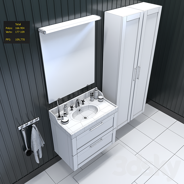 Bathroom furniture IKEA room 3DS Max Model - thumbnail 3