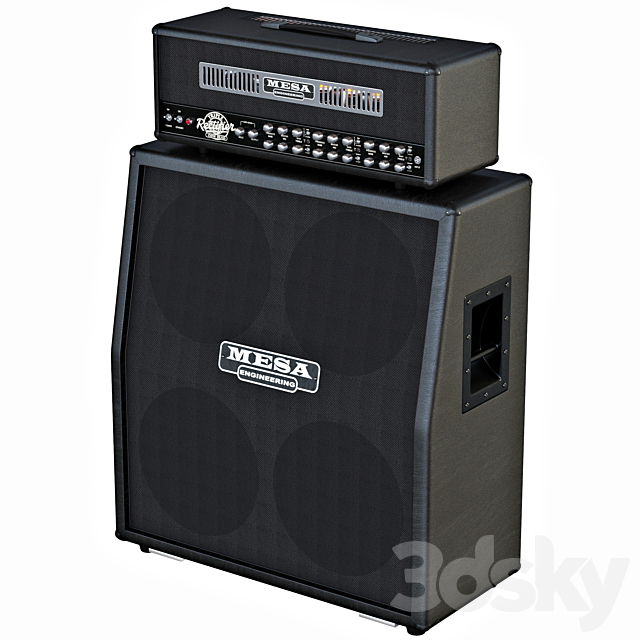 Stack Guitar Mesa Boogie Triple Rectifier + 4×12 cab 3DSMax File - thumbnail 1