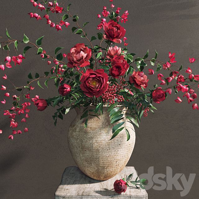 Rustic decor set 3d