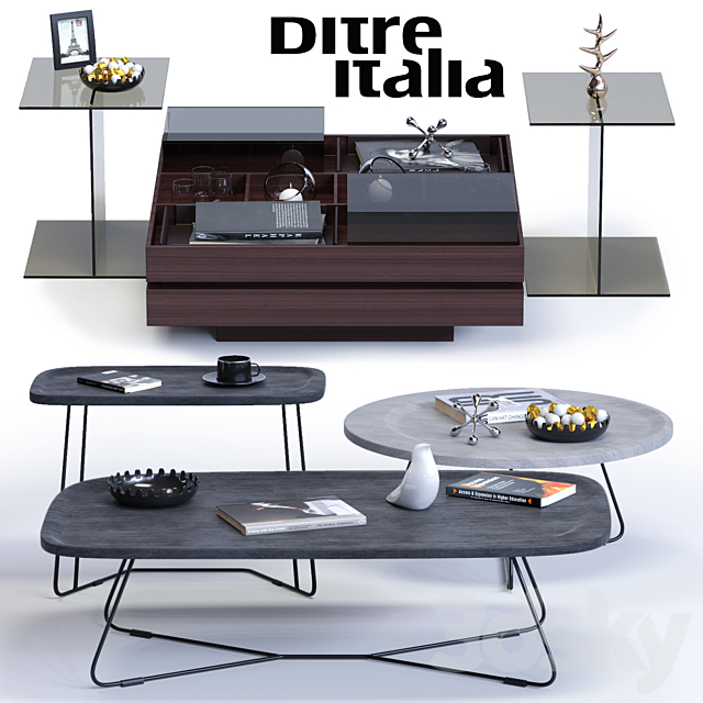 Ditre Italia Coffee Tables Set 3DSMax File - thumbnail 1