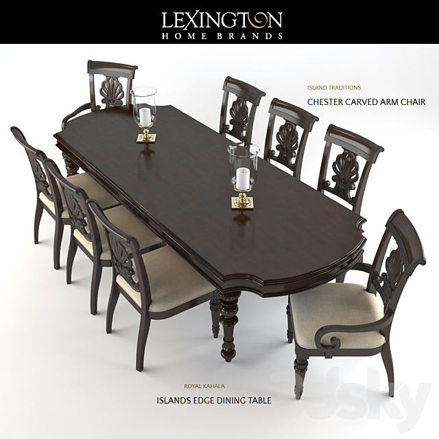 table and chairs Lexington 3DSMax File - thumbnail 1