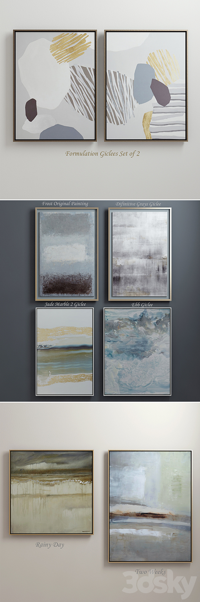 The collection of contemporary paintings (set-5) 3d