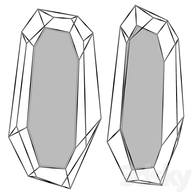 Diamond Big Mirror 3DSMax File - thumbnail 2