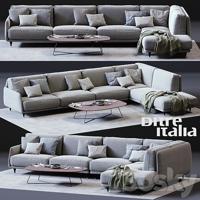 Ditre Italia ELLIOT Corner Sofa 3DSMax File - thumbnail 1