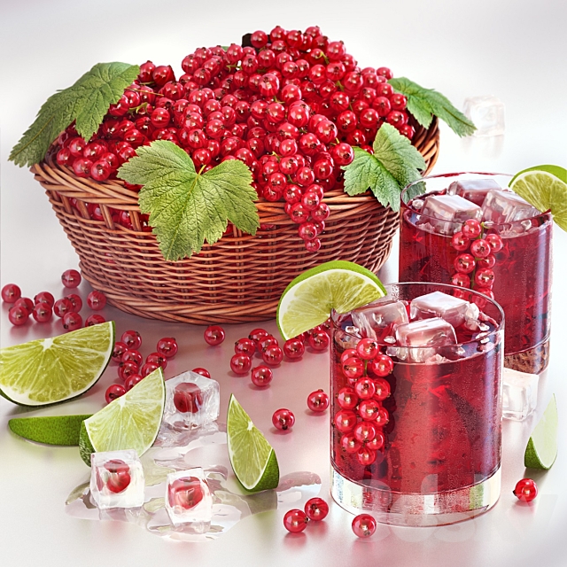 Currant juice with berries 3DSMax File - thumbnail 1