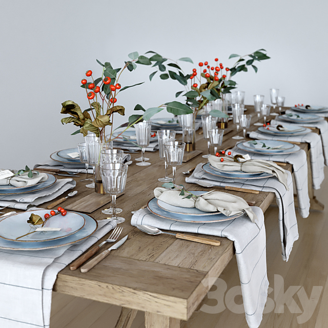 Tableware Rustic 3d