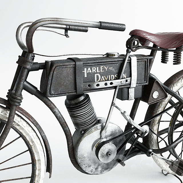 Motorbike Harley-Davidson in 1906 3d