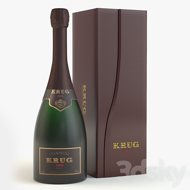 Champagne with box 3DSMax File - thumbnail 1