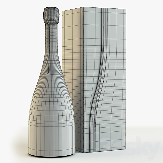 Champagne with box 3DSMax File - thumbnail 2