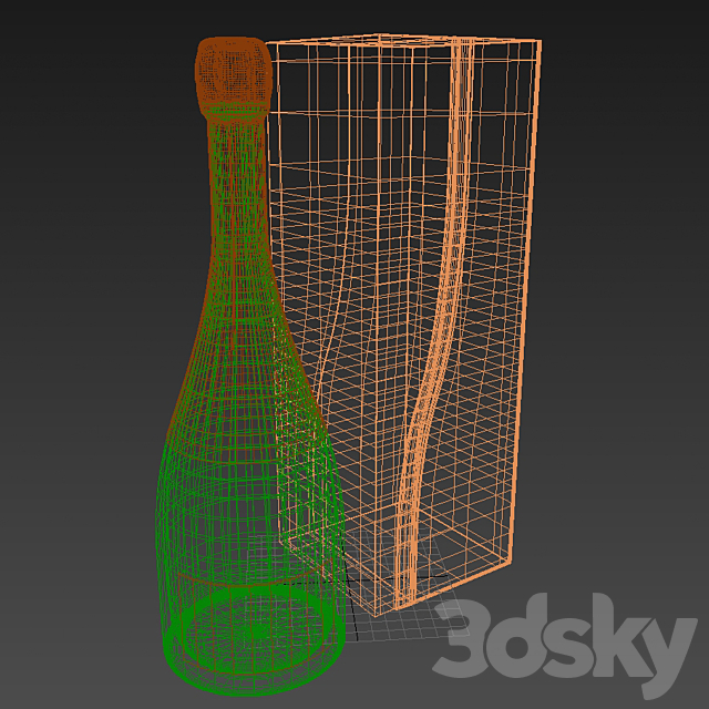 Champagne with box 3DSMax File - thumbnail 3