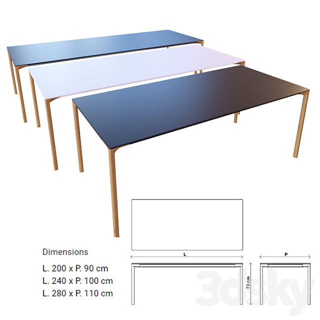 Kristalia Boiacca Wood Table 3DSMax File - thumbnail 3