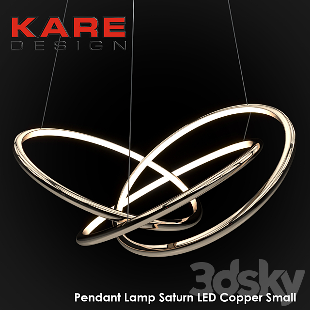 Pendant Lamp Saturn LED Copper Small 3DSMax File - thumbnail 1