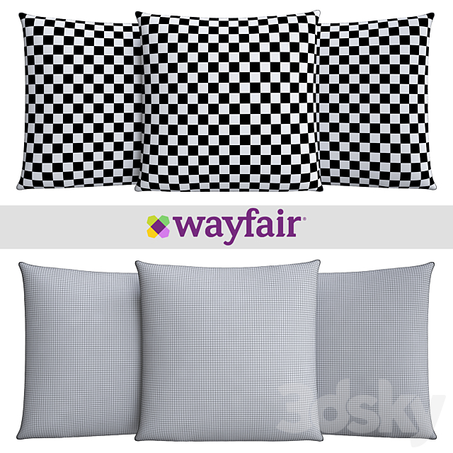 Decorative pillows from Wayfair shop 3d