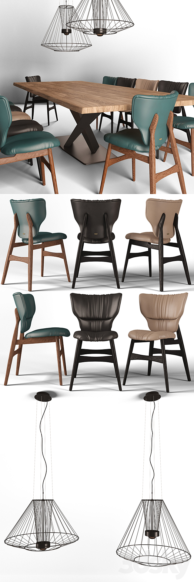 Cattelan italia dinning set 3d