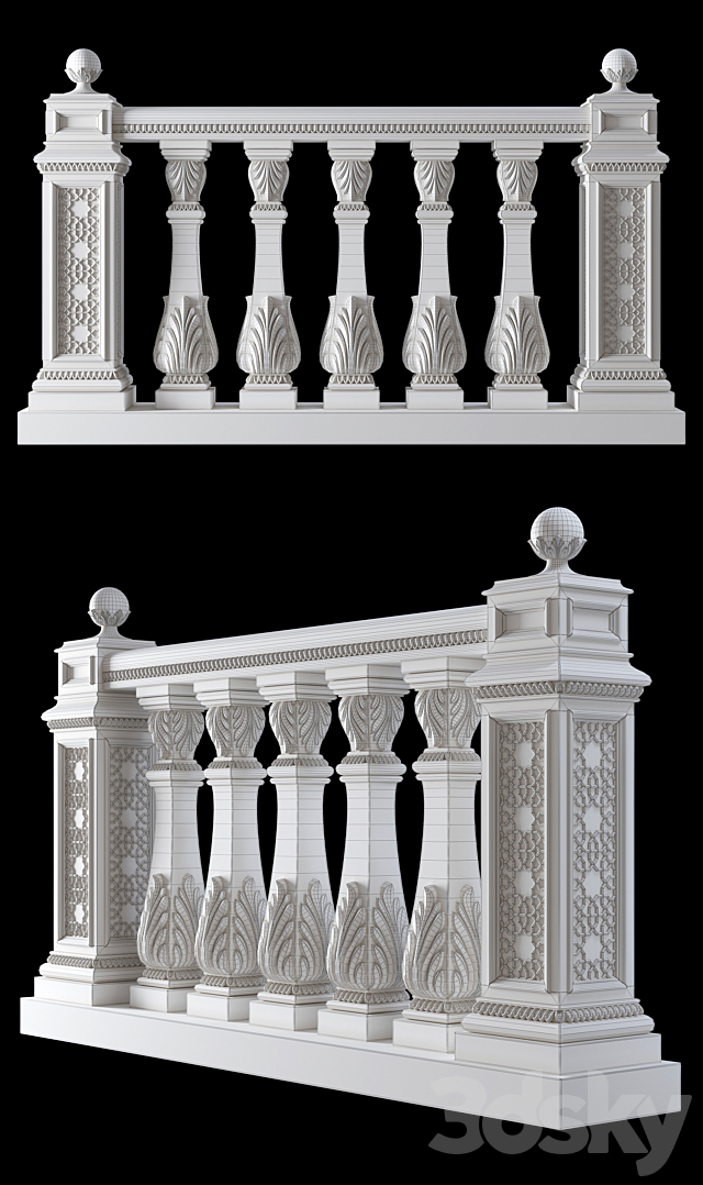 Baluster in oriental style 3DSMax File - thumbnail 3