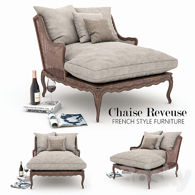 Chaise Reveuse FRENCH STYLE FURNITURE 3DSMax File - thumbnail 1