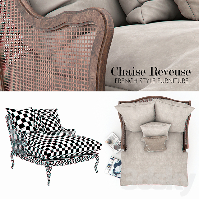 Chaise Reveuse FRENCH STYLE FURNITURE 3DSMax File - thumbnail 2
