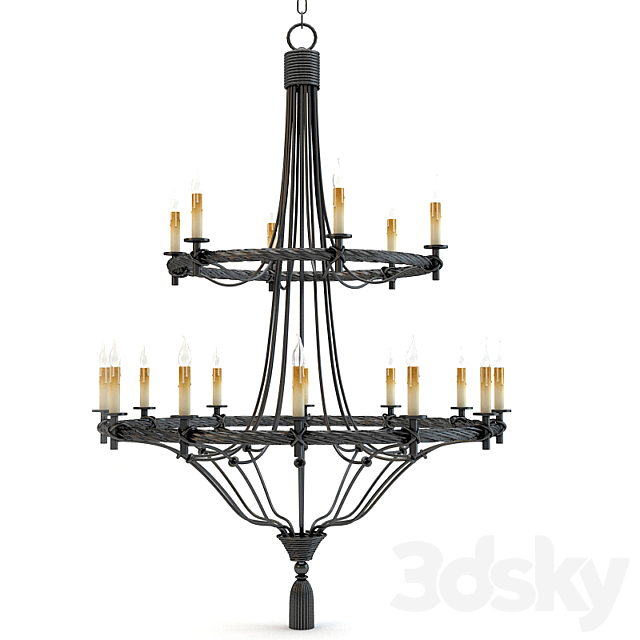 Currey and Company Priorwood Chandelier Lighting 3DSMax File - thumbnail 1