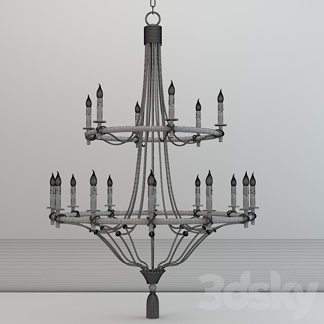 Currey and Company Priorwood Chandelier Lighting 3DSMax File - thumbnail 2