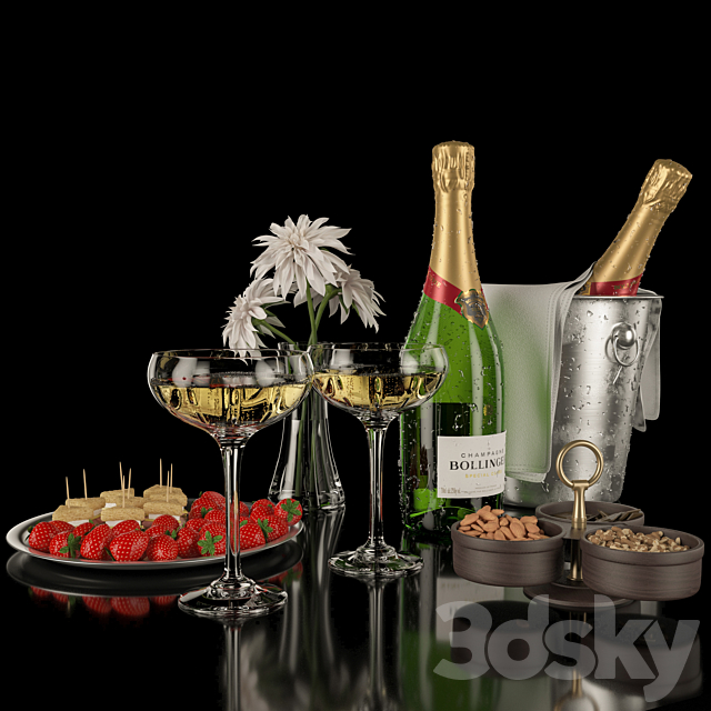 Bollinger Champagne Set 3DSMax File - thumbnail 1