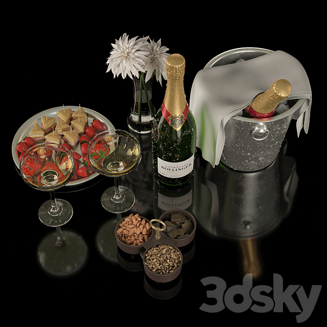Bollinger Champagne Set 3DSMax File - thumbnail 2