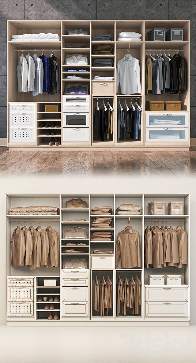 Set for clothes and shoes cabinet 3DSMax File - thumbnail 3
