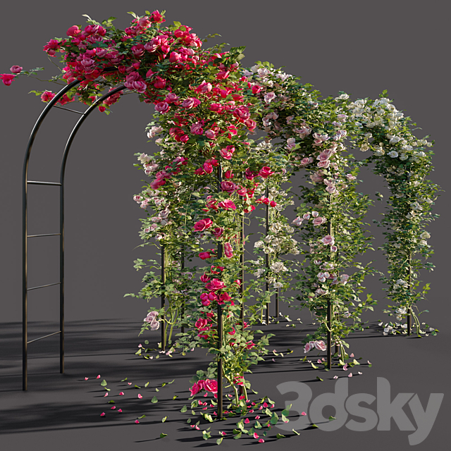 Arch with roses 3DSMax File - thumbnail 1