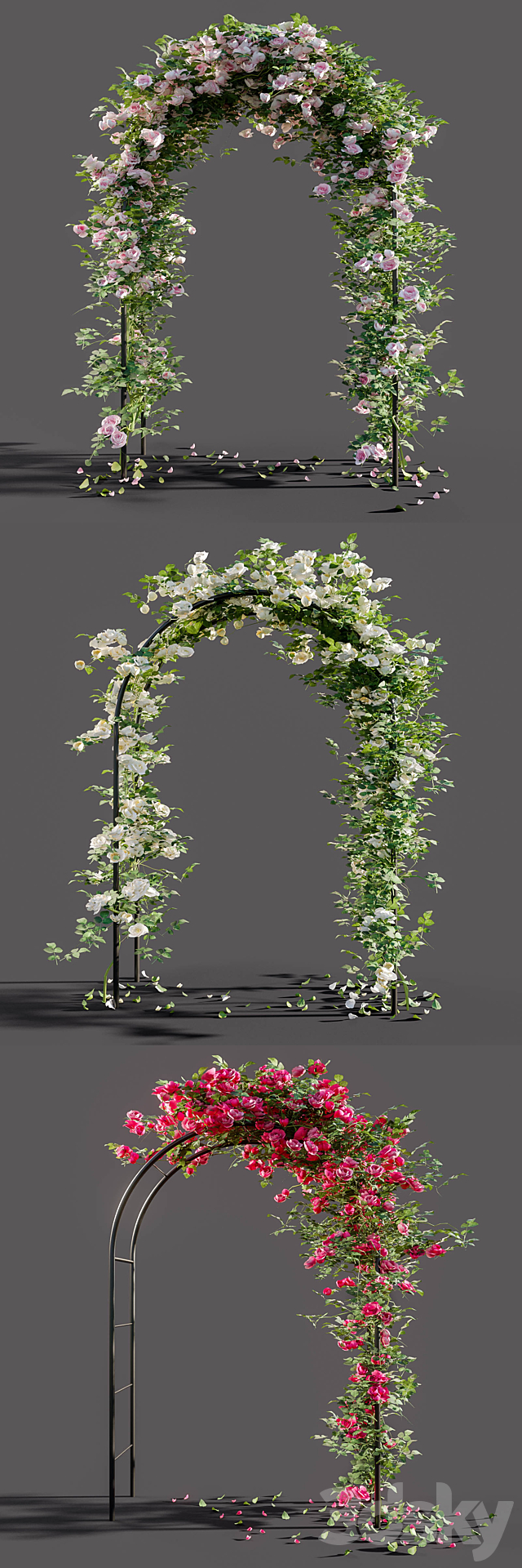 Arch with roses 3DSMax File - thumbnail 2