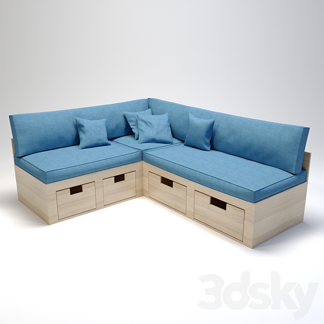 Corner sofa in the kitchen 3DSMax File - thumbnail 1