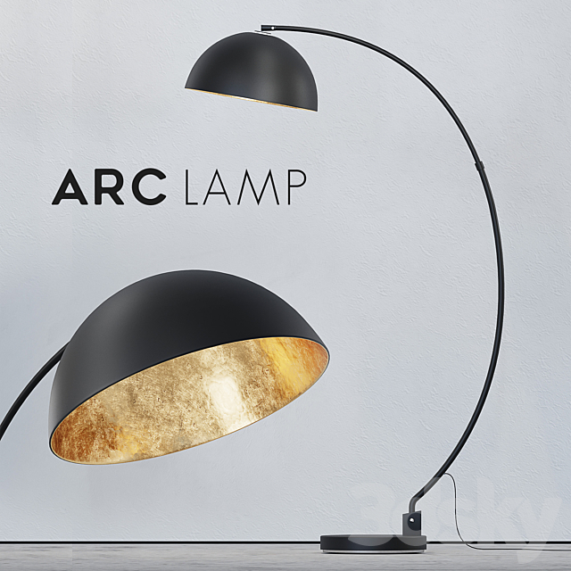 The Arc Black Floor Lamp 3d