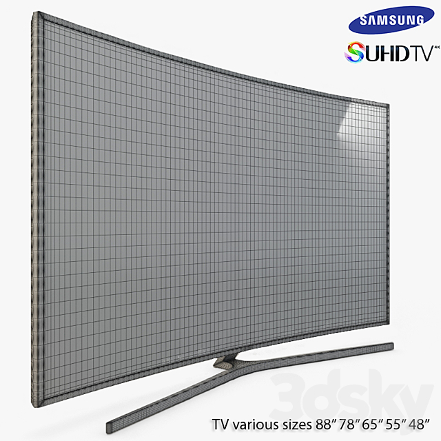 Samsung SUHD 4K Curved Smart TV JS9502 3DSMax File - thumbnail 2