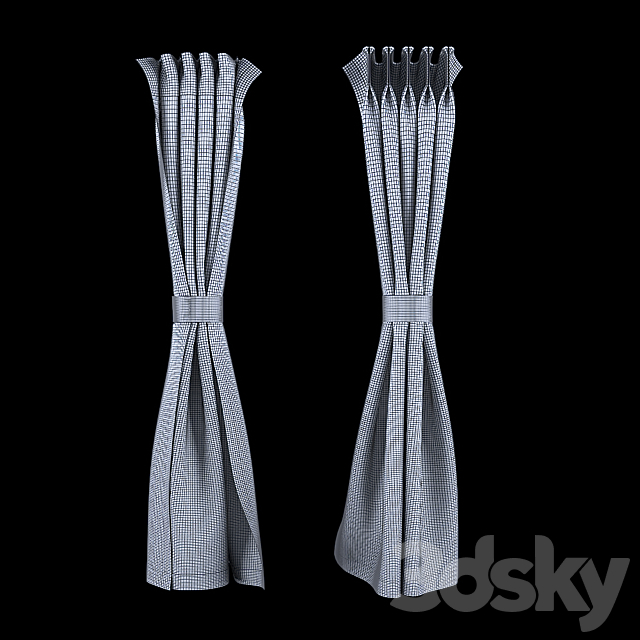 Short Windows Curtain T01 3d