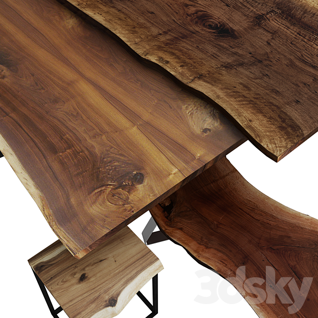 Wood slabs tables 3DSMax File - thumbnail 2