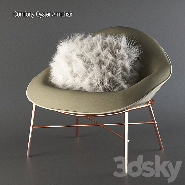 Comforty Oyster Armchair 3DSMax File - thumbnail 1