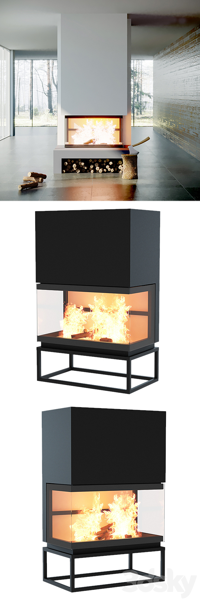 EdilKamin Side 3N (vray + corona) 3d