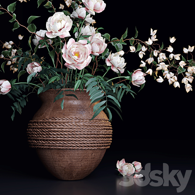 White bouquet 3d