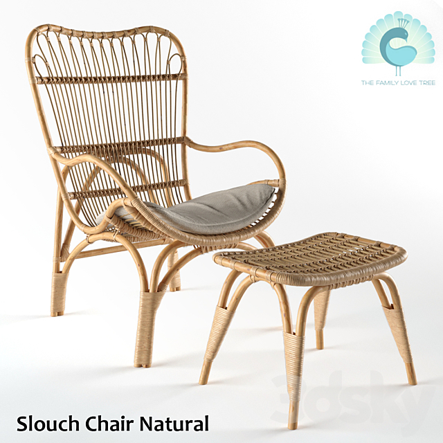 The Family Love Tree Slouch Chair Natural 3DSMax File - thumbnail 1