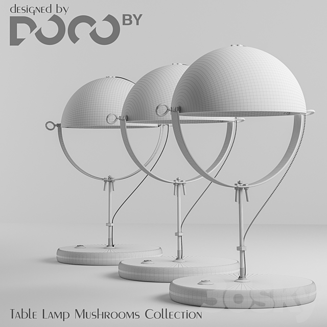 Table lamp collection Mushrooms from the interior design studio DOCOby 3d