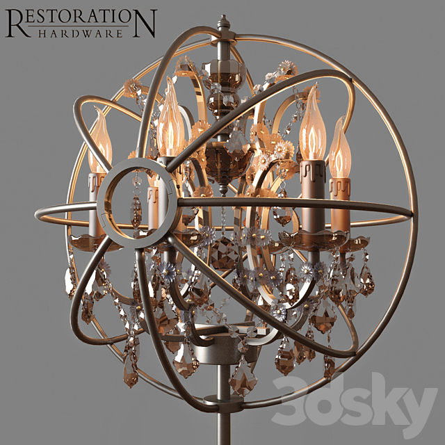 RH Foucault's orb smoke crystal table lamp 3d
