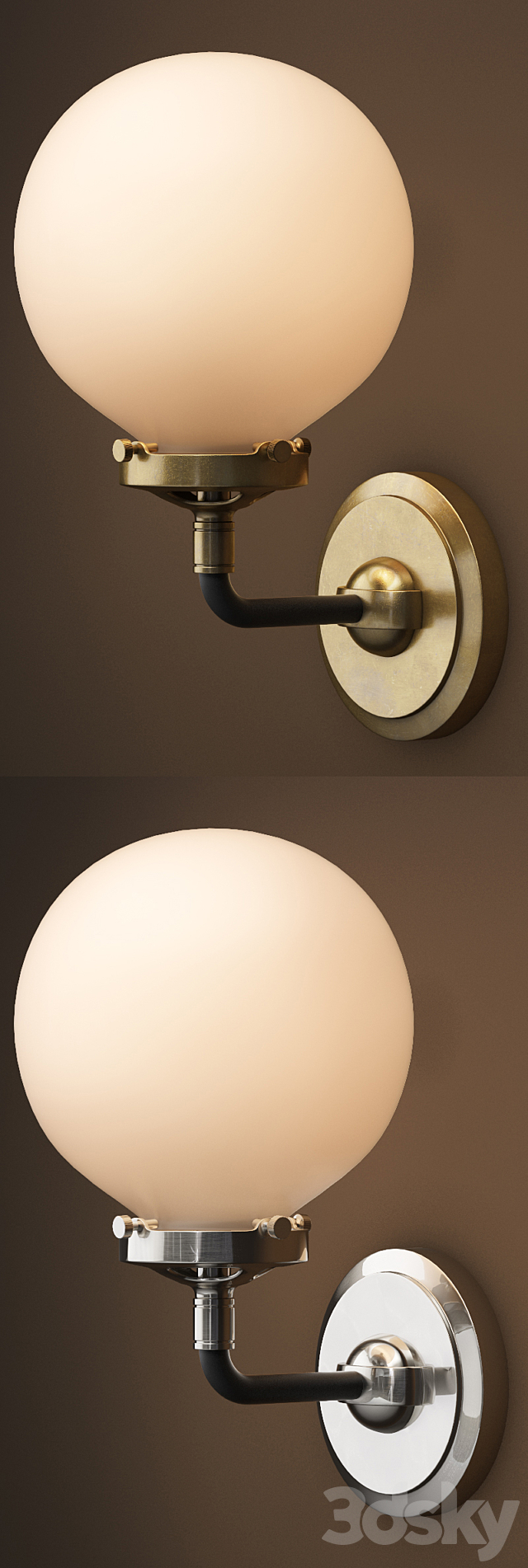 BISTRO GLOBE CLEAR GLASS SINGLE SCONCE 3d