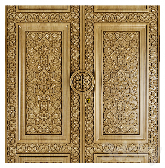 The Uzbek carved door 3d