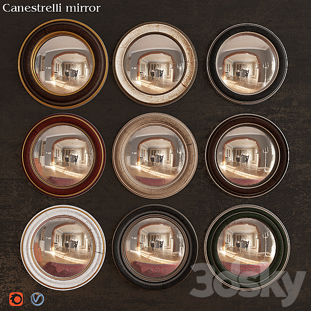 Canestrelli mirror 3DSMax File - thumbnail 1