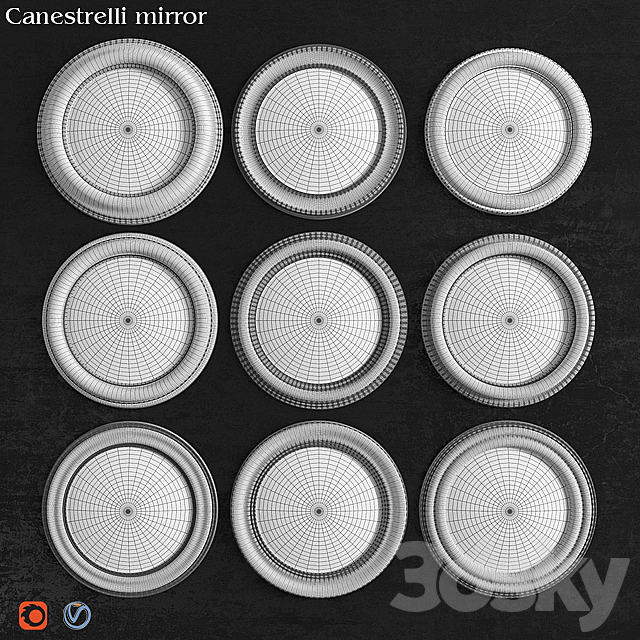 Canestrelli mirror 3DSMax File - thumbnail 3