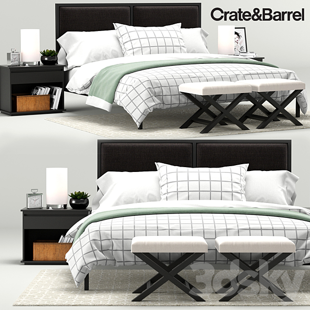 Oliver Bedroom Collection. Crate&Barrel 3DSMax File - thumbnail 1