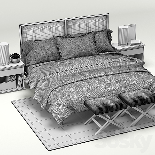Oliver Bedroom Collection. Crate&Barrel 3DSMax File - thumbnail 3